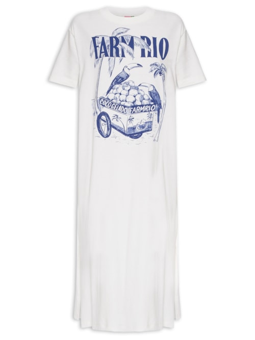 Vestido Midi Coco Gelado Azul - Off White