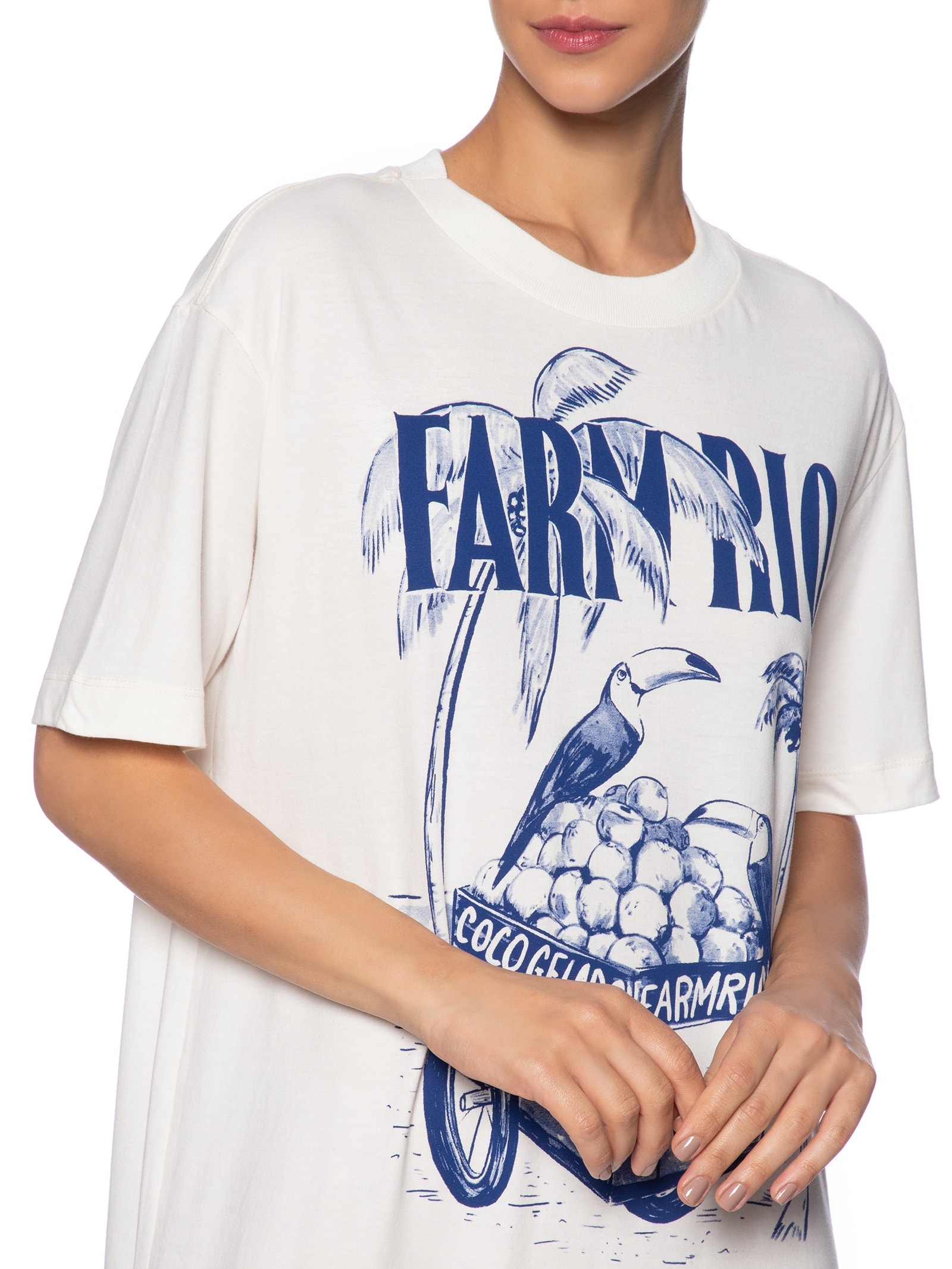 Vestido Midi Coco Gelado Azul Off White Farm