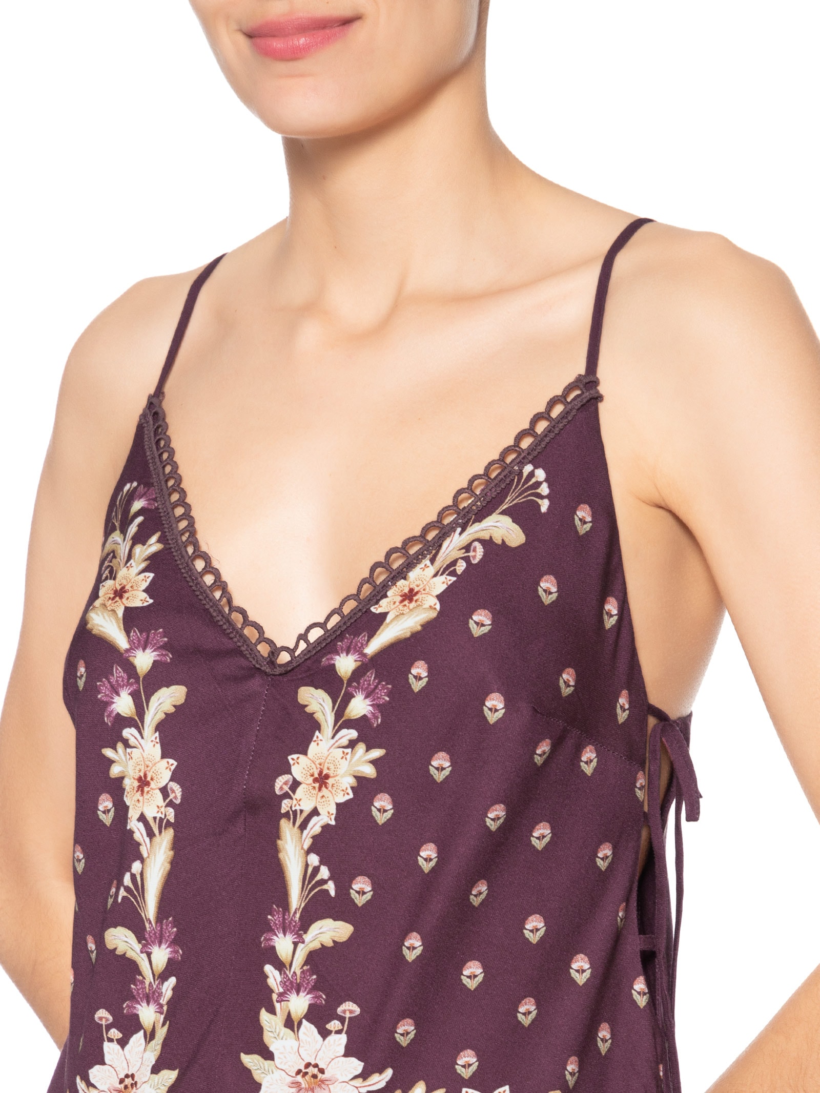 Vestido Midi Cogumelo Em Flor Vermelho Farm