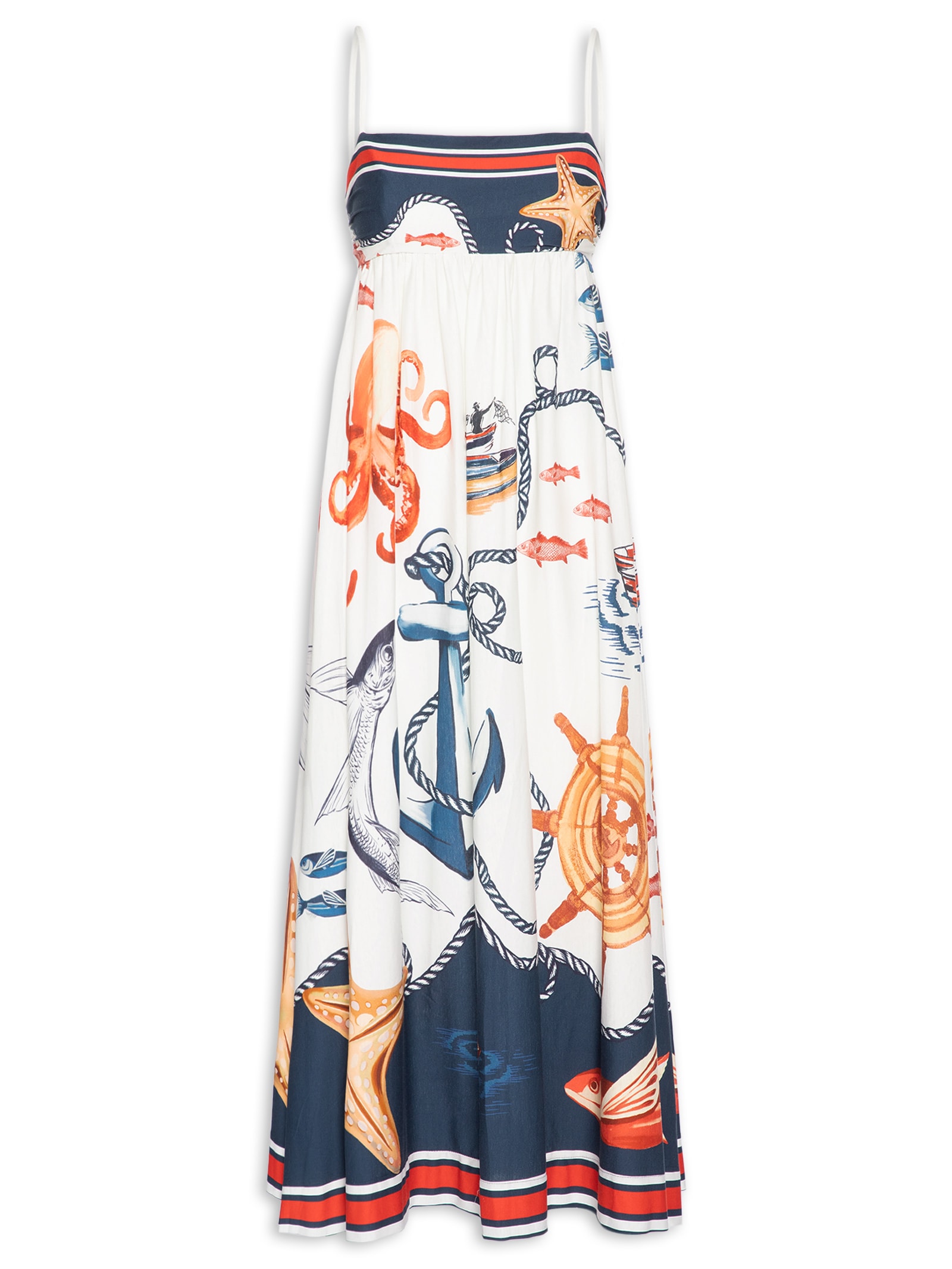 Vestido Midi Colagem Azul Farm