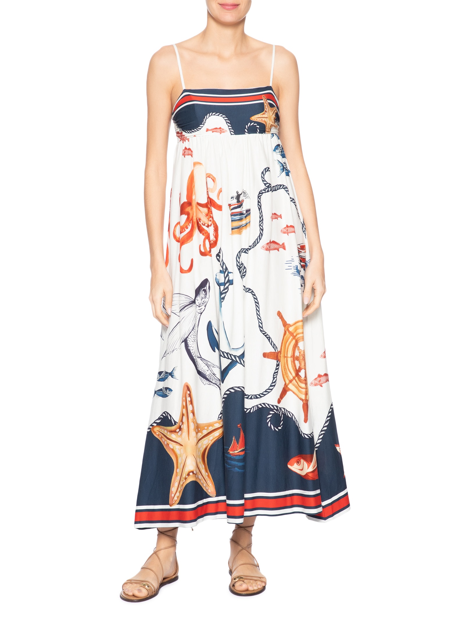 Vestido Midi Colagem Azul Farm