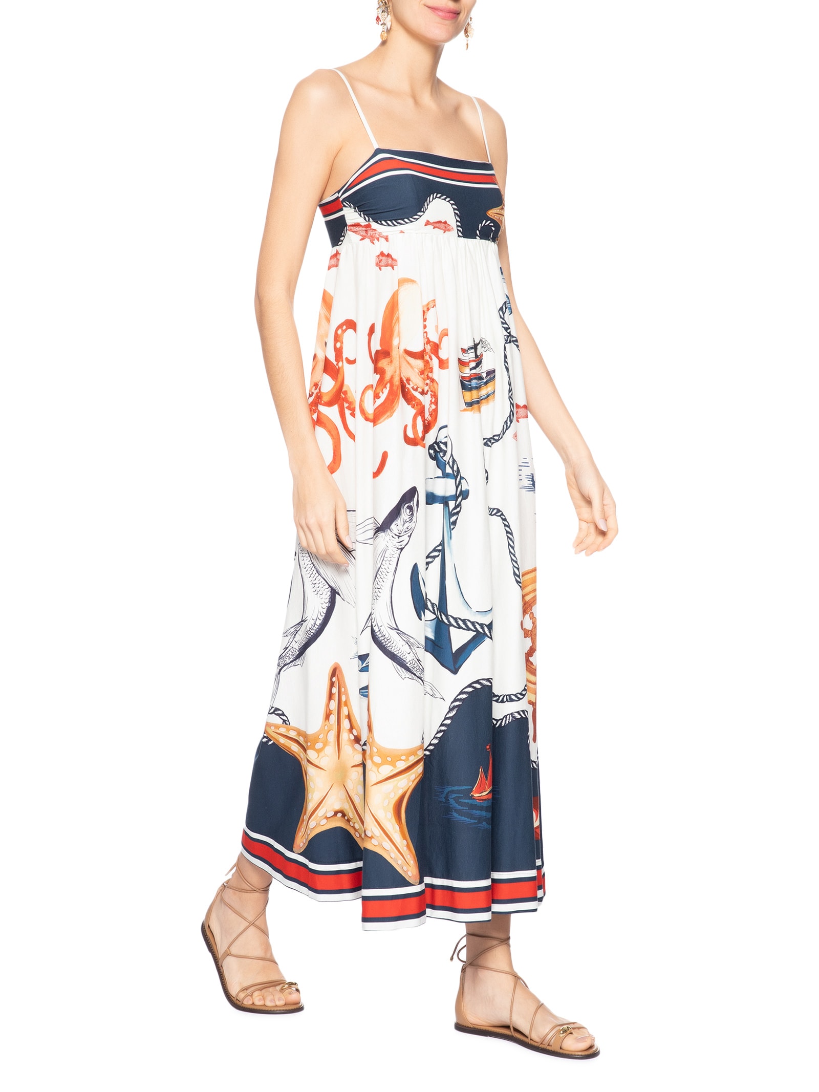 Vestido Midi Colagem – Azul Farm