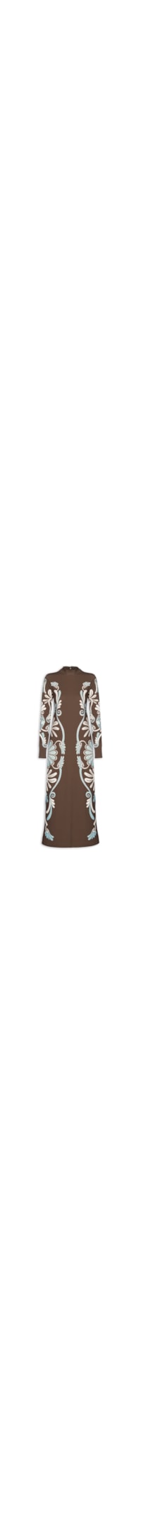 Vestido Midi Coletânea Tropical - Marrom