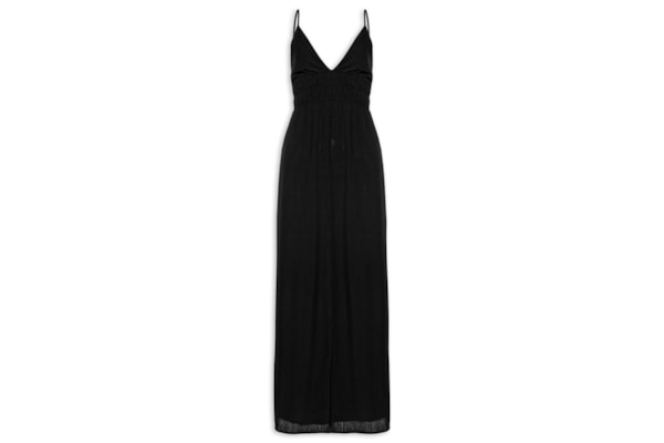 Vestido Midi com Abertura nas Costas - Preto
