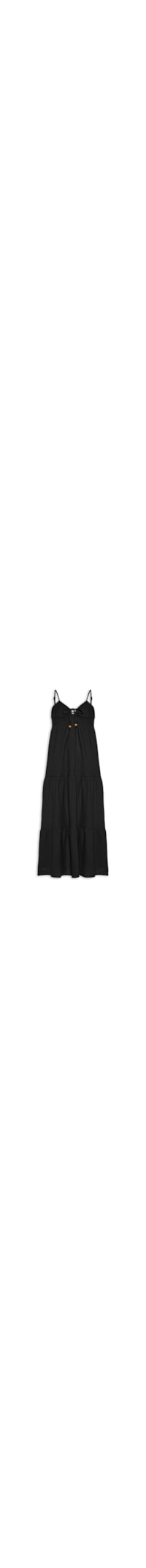 Vestido Midi Com Amarração - Preto