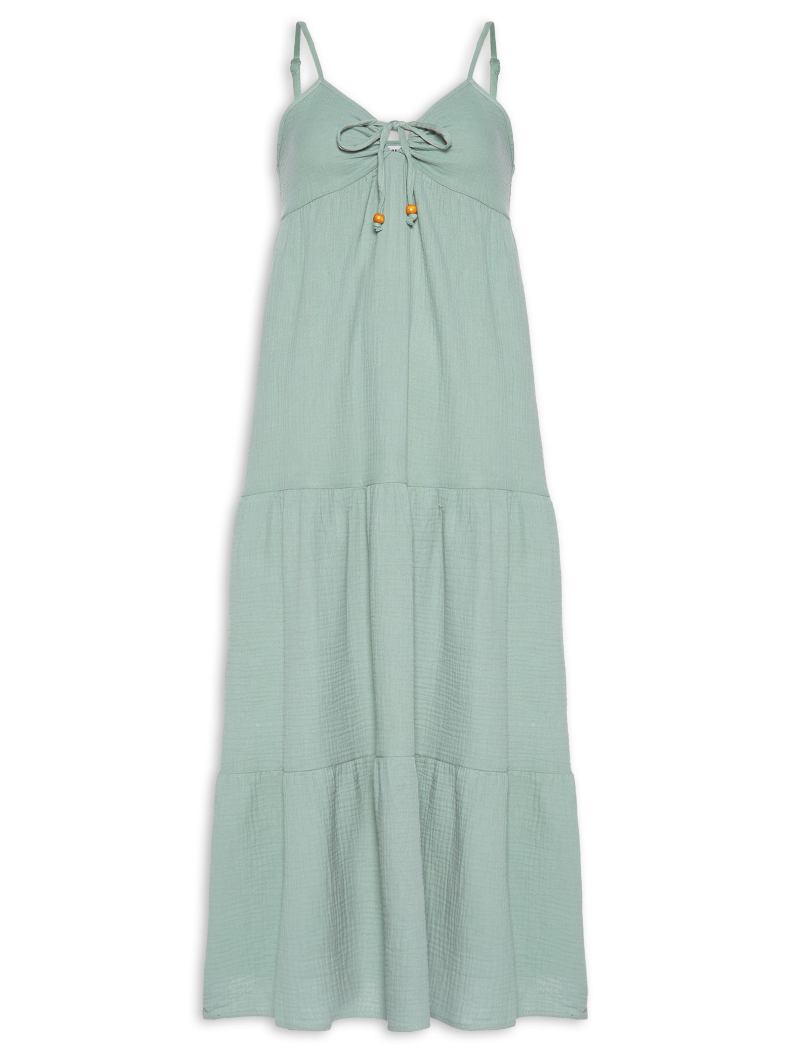 Vestido Midi Com Amarração Verde Basiq
