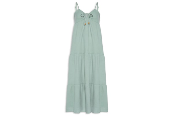 Vestido Midi Com Amarração - Verde