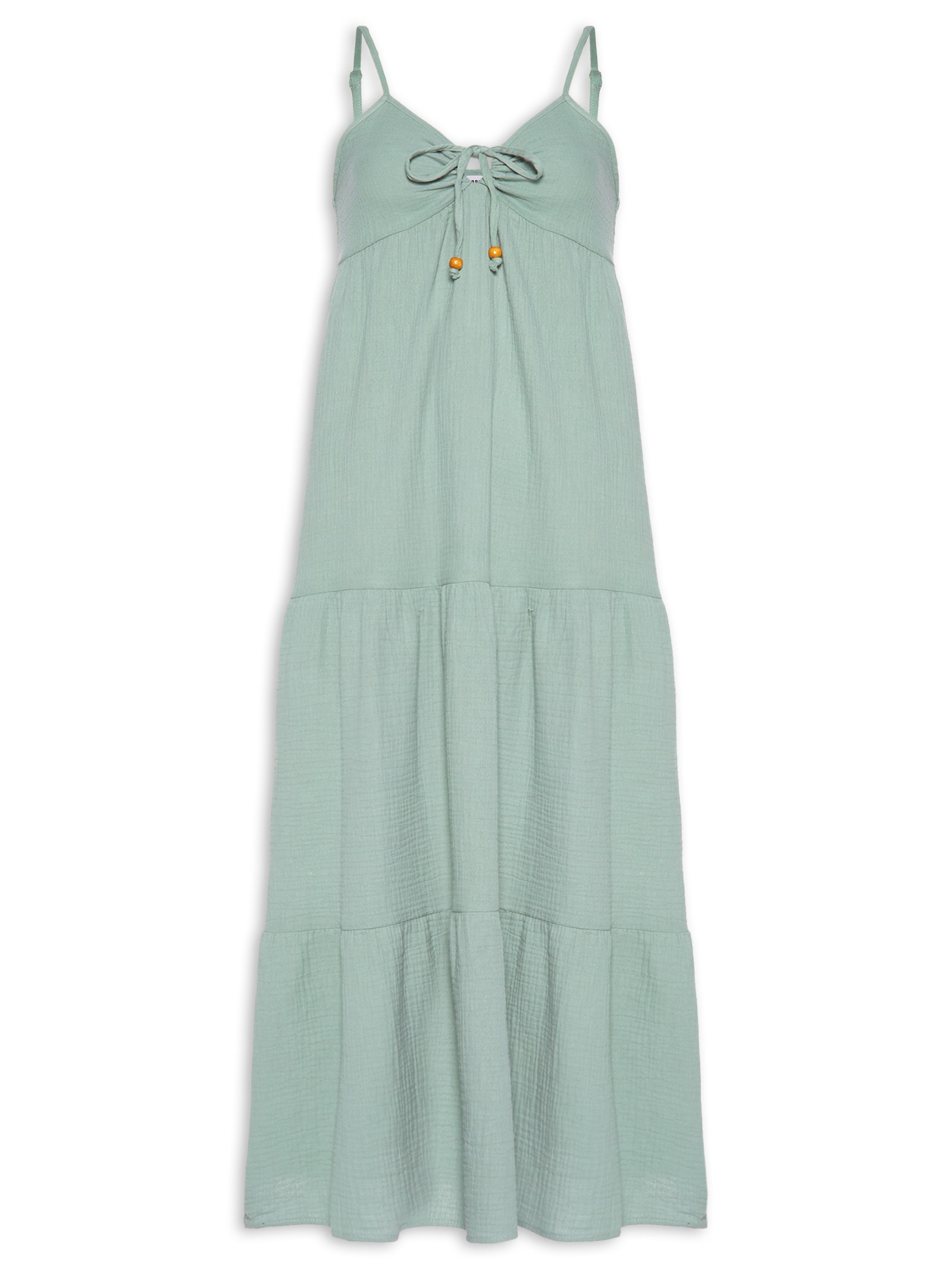 Vestido Midi Com Amarração Verde Basiq