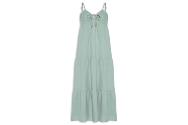 Vestido Midi Com Amarração - Verde