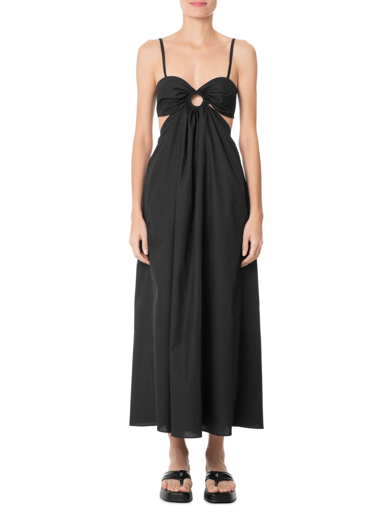 Vestido Midi Com Argola No Decote Preto  Market 33