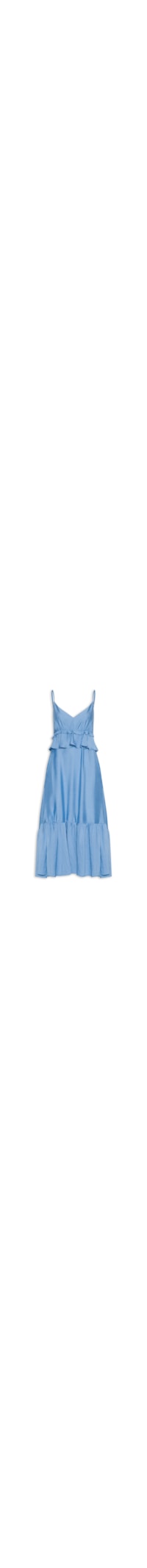Vestido Midi com Babados - Azul