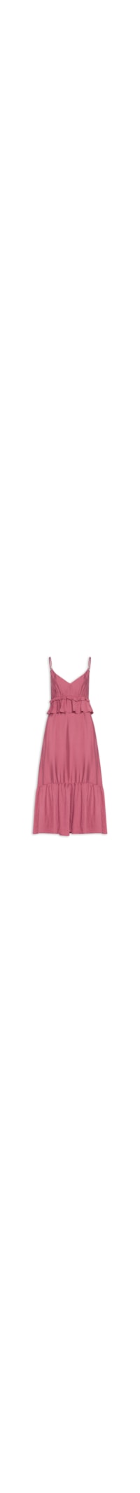Vestido Midi com Babados - Rosa