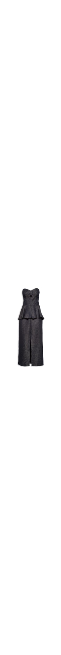 Vestido Midi Com Basqui - Azul