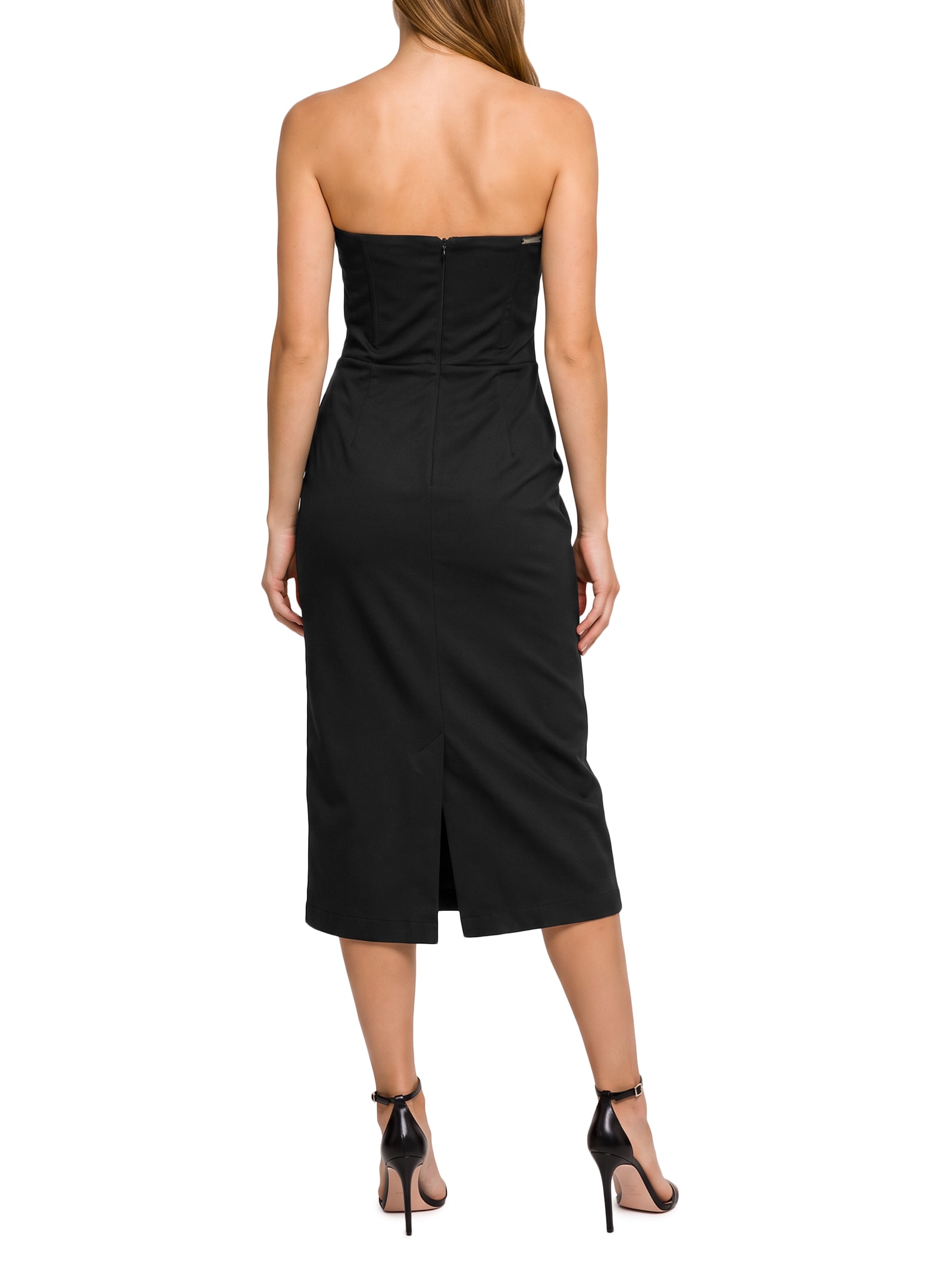 Vestido Midi Com Bordado Preto Lança Perfume