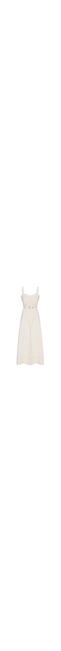 Vestido Midi Com Cinto - Bege