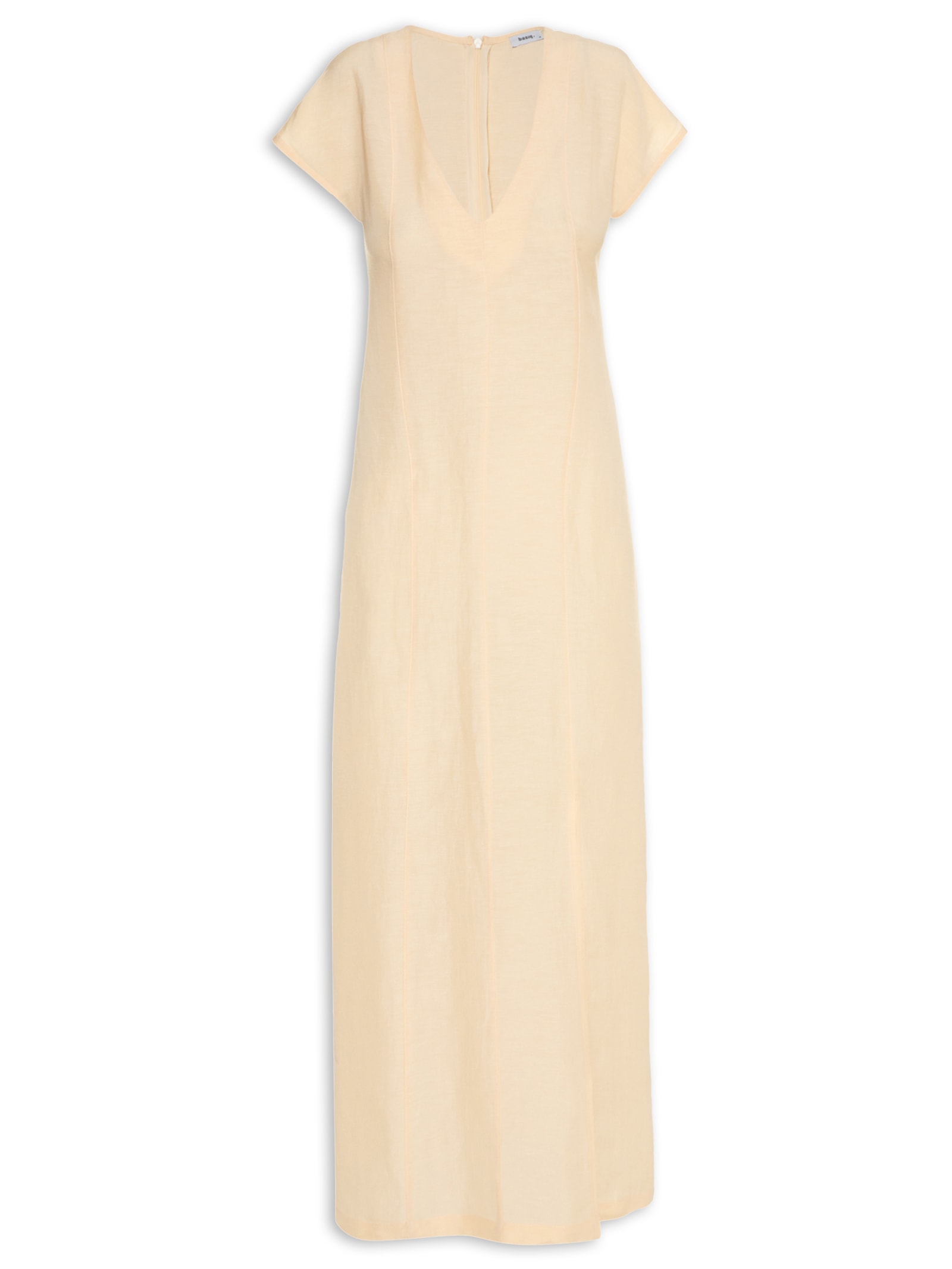 Vestido Midi Com Decote V Amarelo Basiq