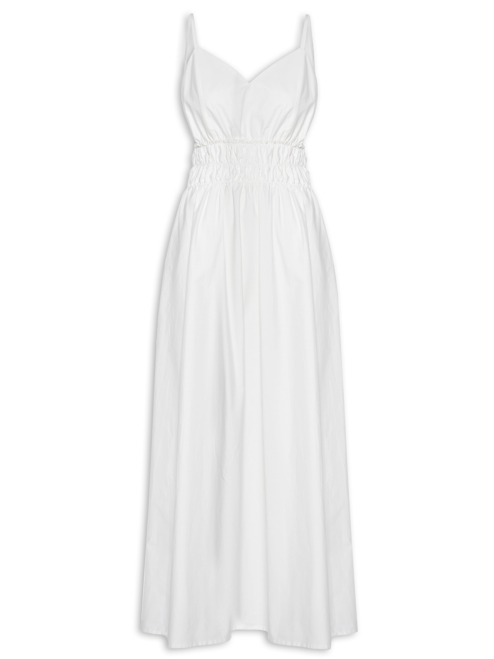 Vestido Midi Com Detalhe Franzido Na Cintura Off White Market 33