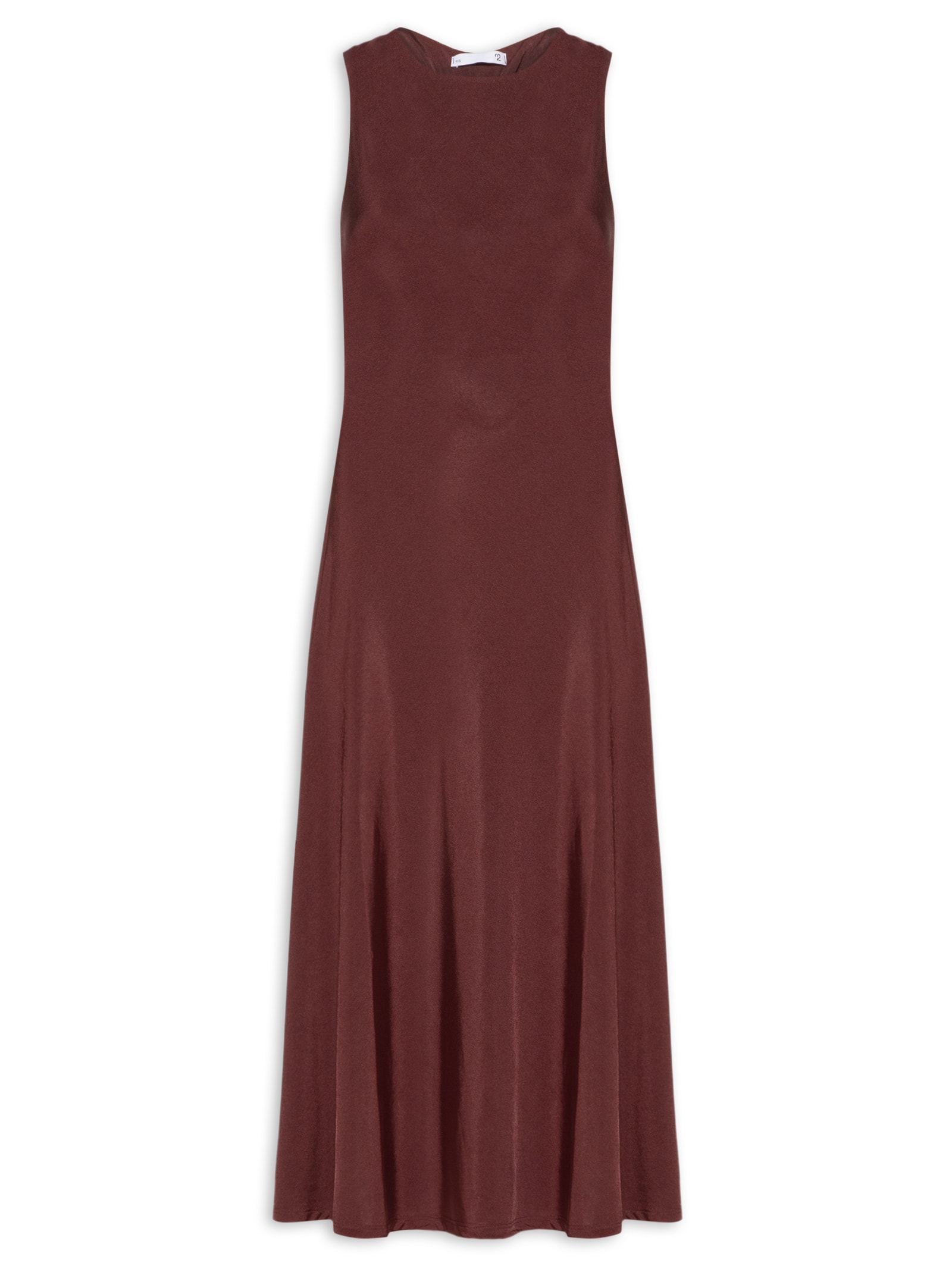 Vestido Midi Com Detalhe Nas Costas Marrom '2Essential