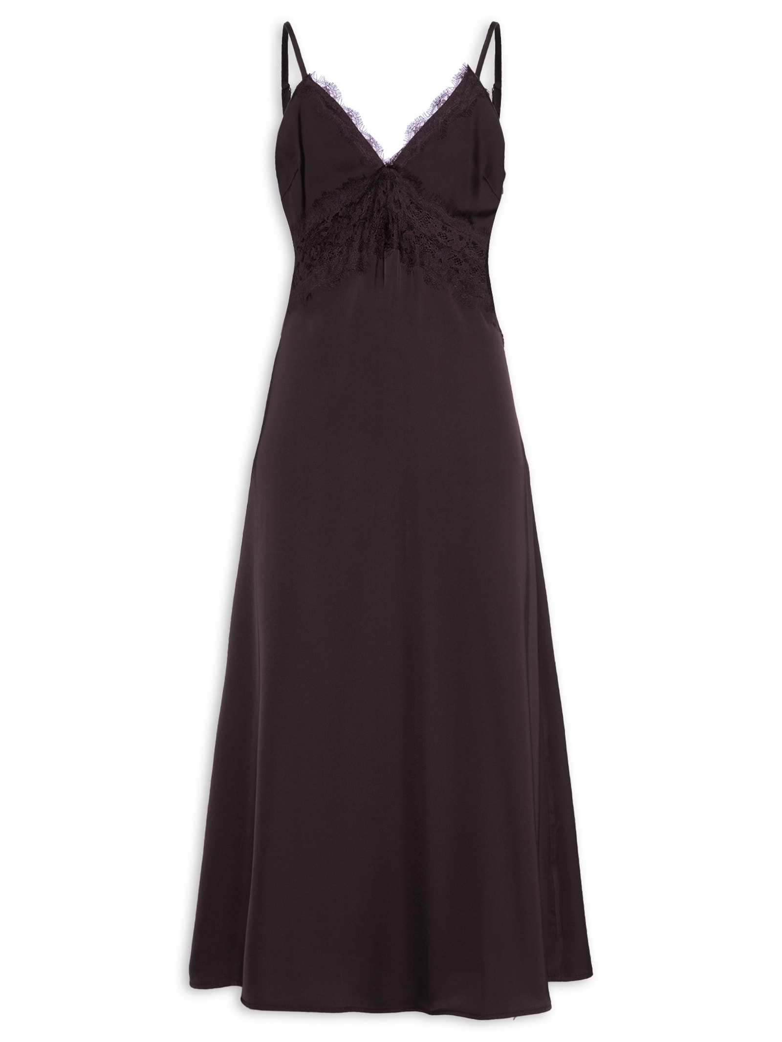 Vestido Midi Com Detalhes Em Renda Roxo Market 33