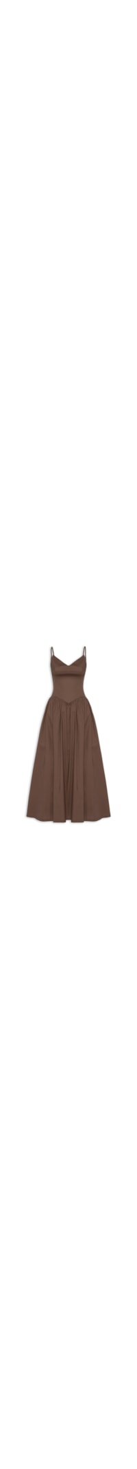 Vestido Midi Com Fenda Lateral - Marrom