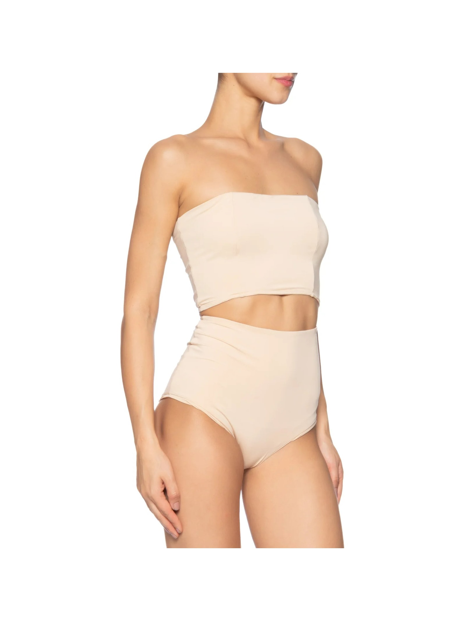 Vestido Midi Com Fenda Nas Costas Em Renda Bege '2Essential