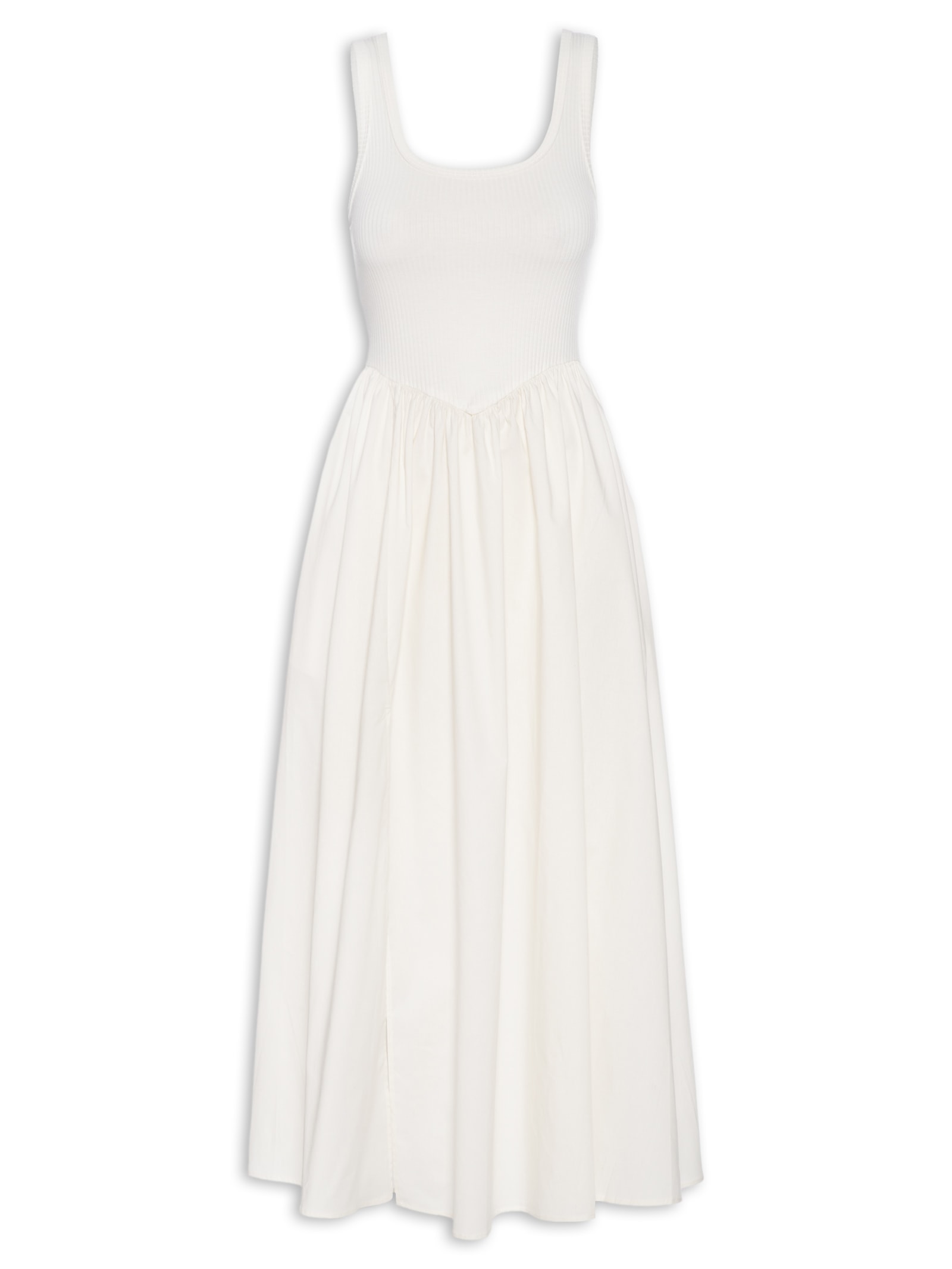Vestido Midi Com Fenda Off White '2Essential