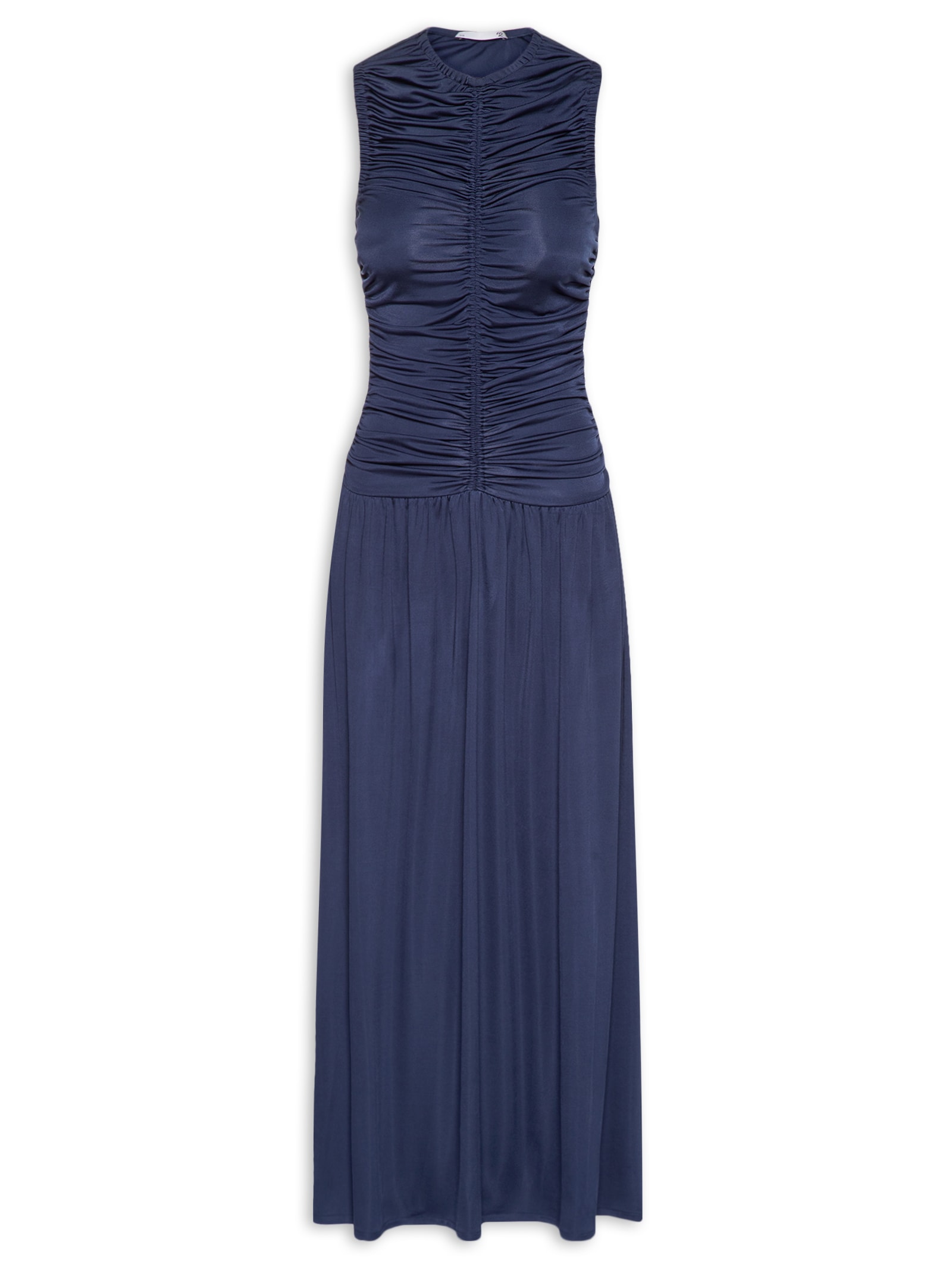 Vestido Midi Com Franzidos Azul '2Essential