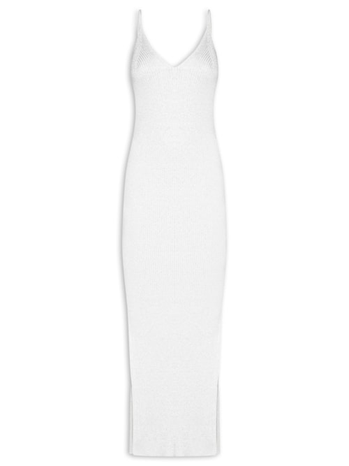 Vestido Midi Com Luréx – Branco