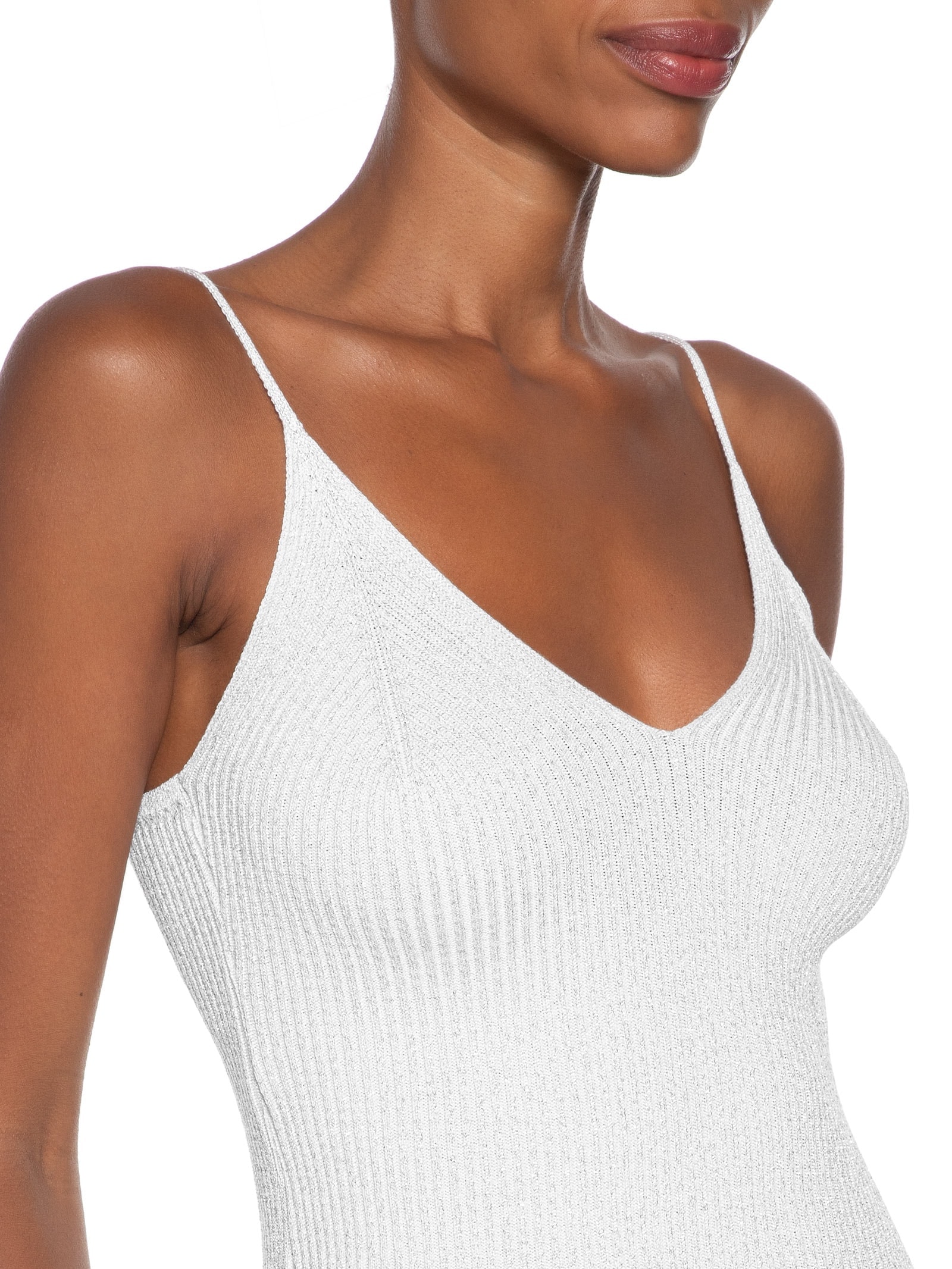 Vestido Midi Com Luréx Branco Market 33