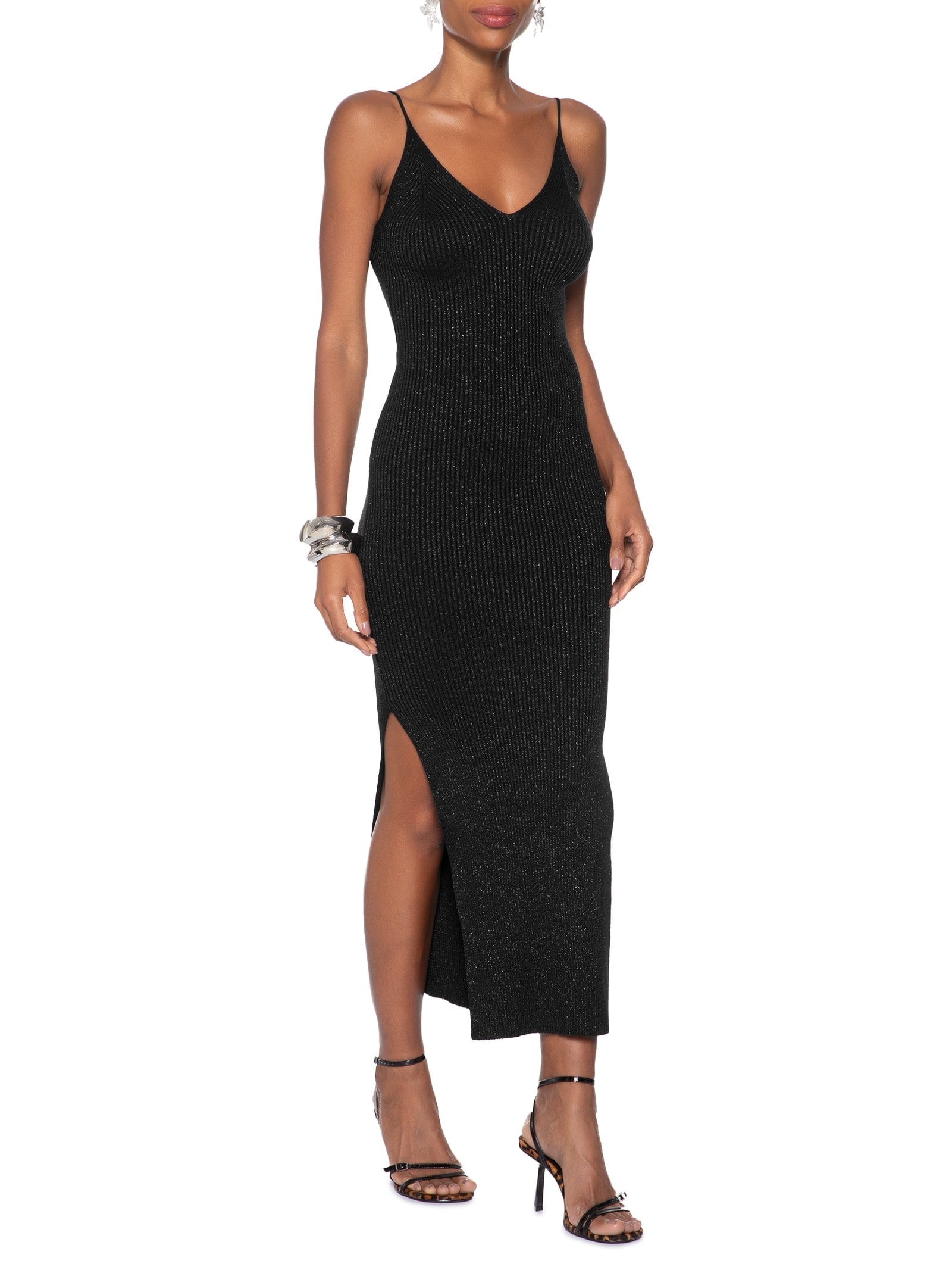 Vestido Midi Com Luréx Preto Market 33