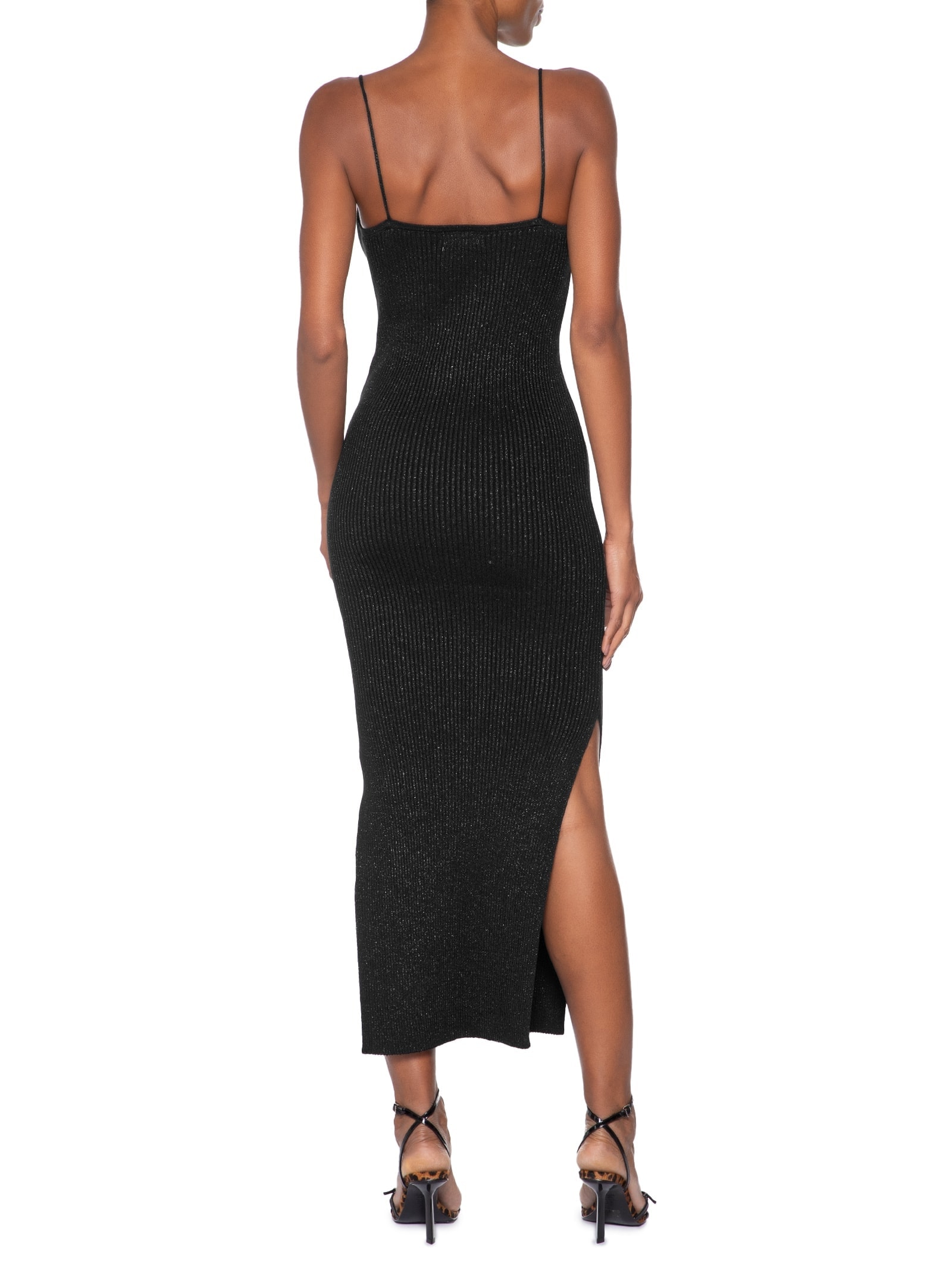 Vestido Midi Com Luréx Preto Market 33