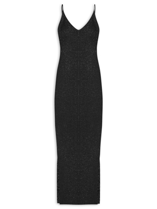 Vestido Midi Com Luréx – Preto
