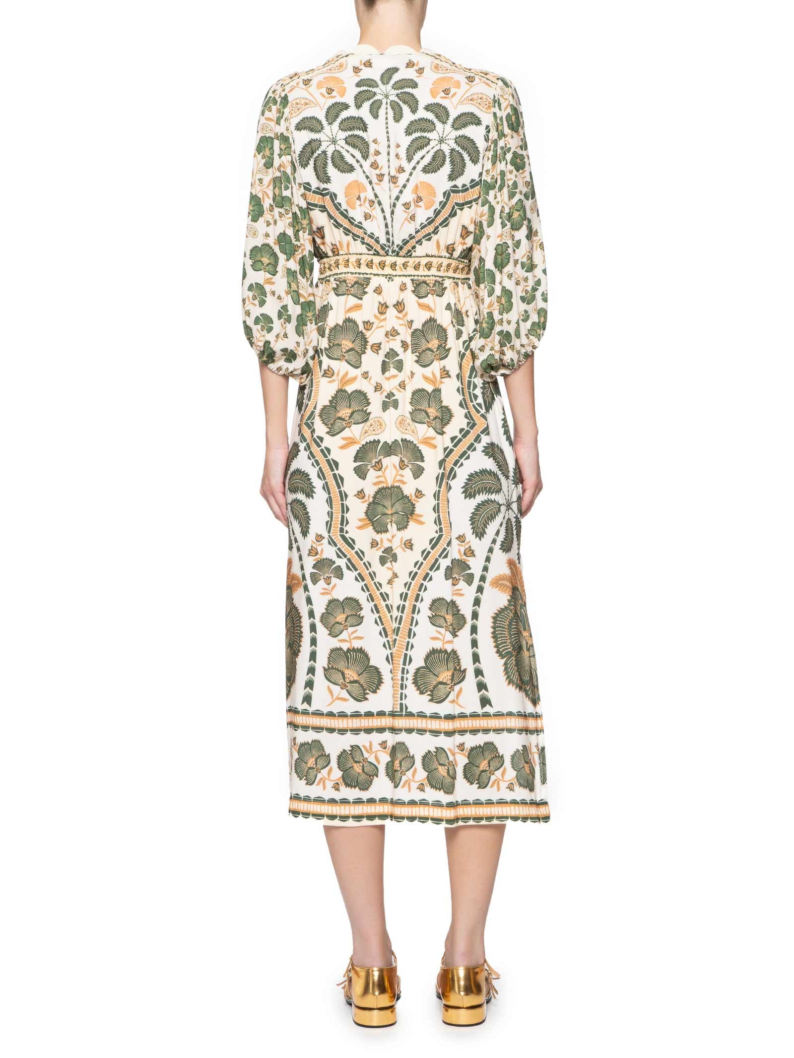 Vestido Midi Com Manga Riad Verde Farm