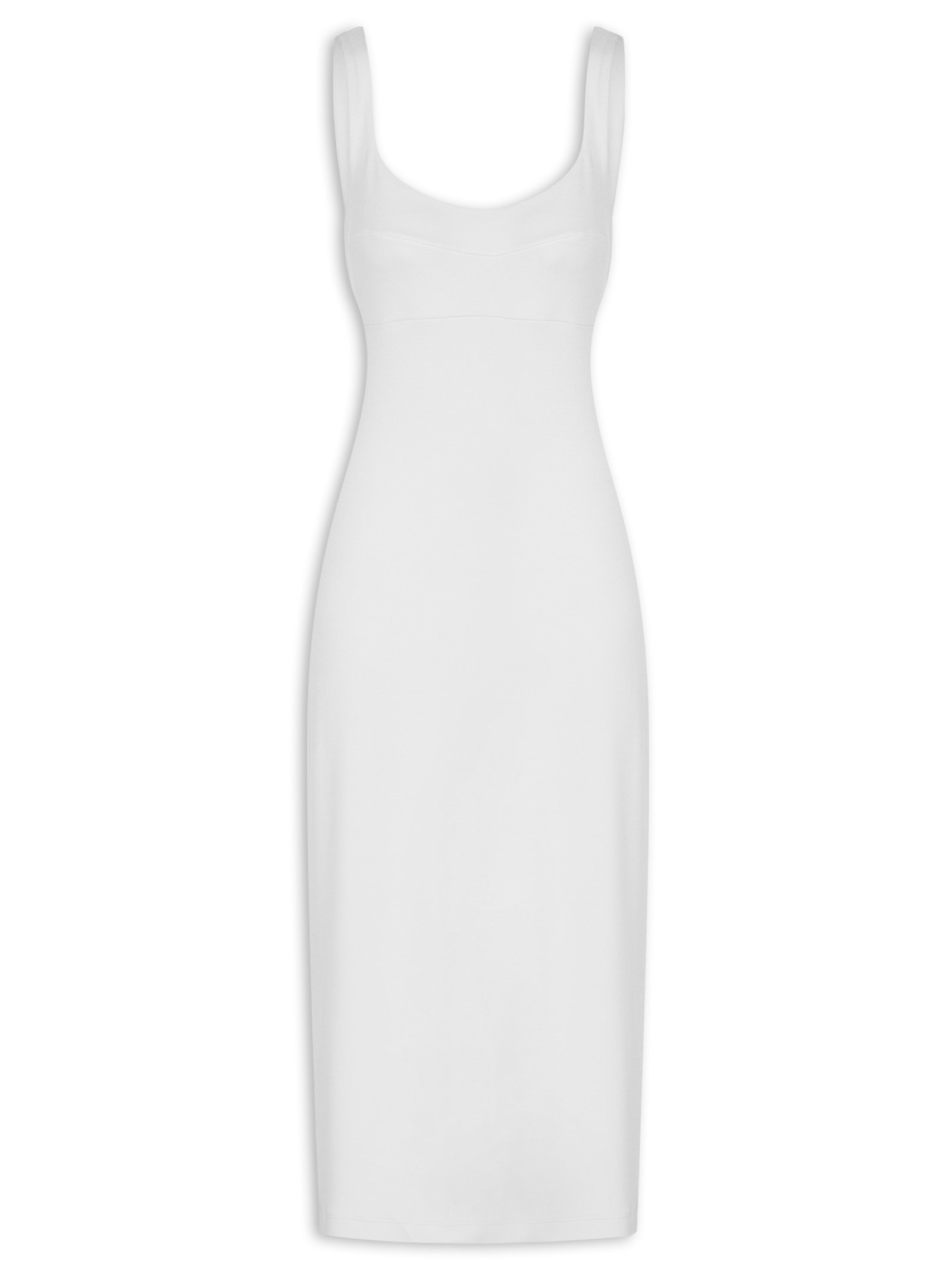 Vestido Midi Com Recorte Branco Colcci