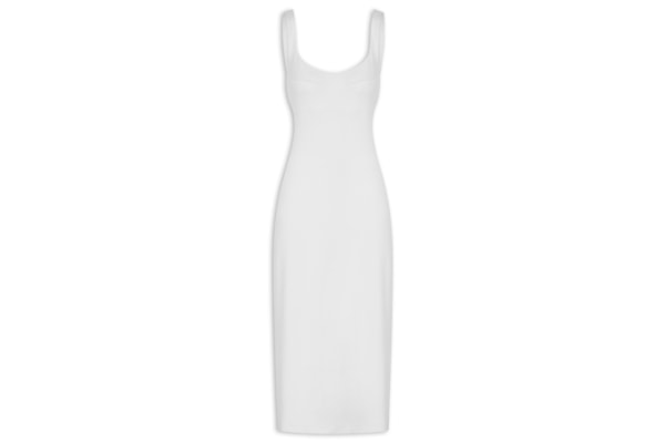 Vestido Midi Com Recorte - Branco