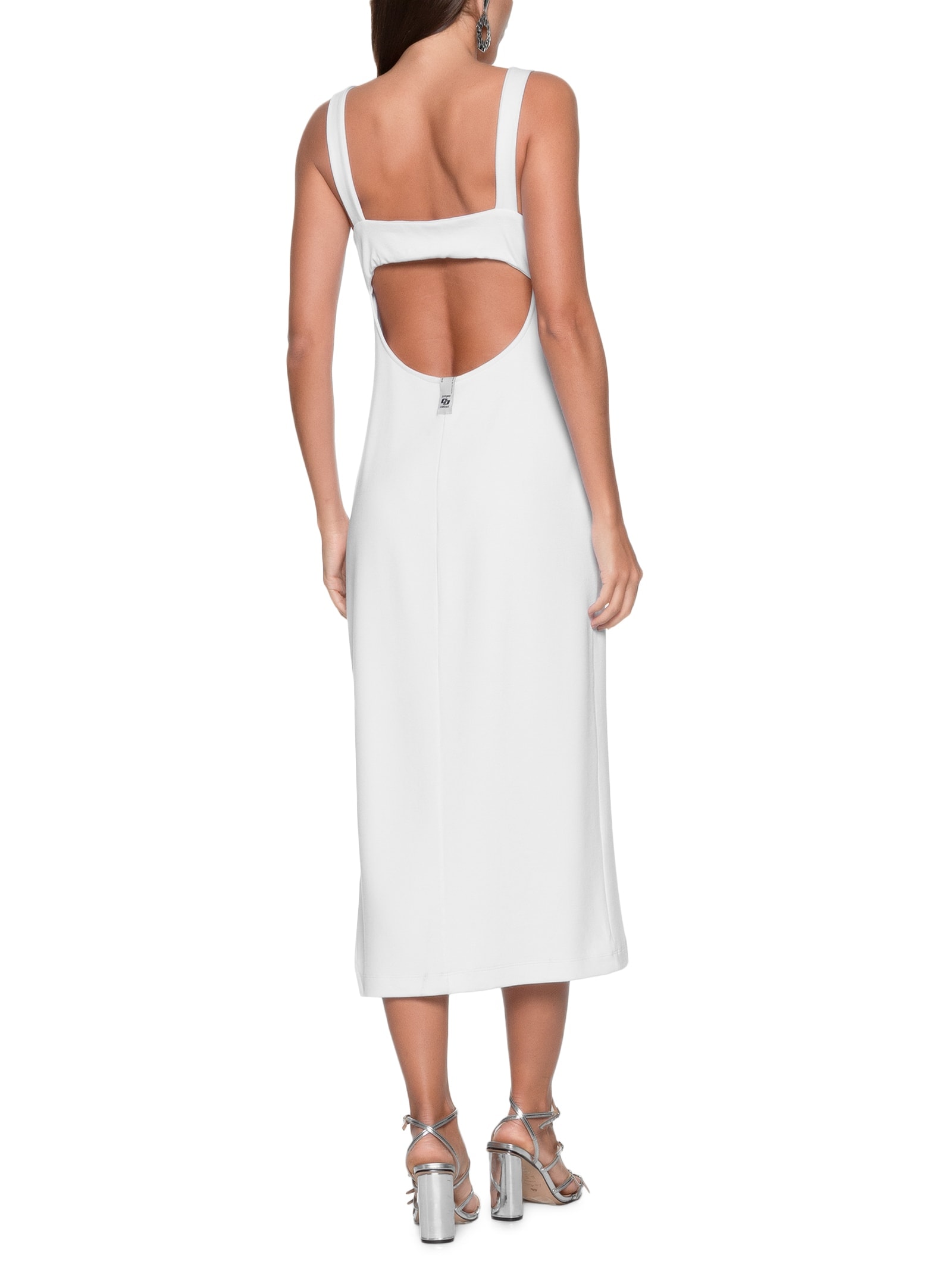 Vestido Midi Com Recorte Branco Colcci