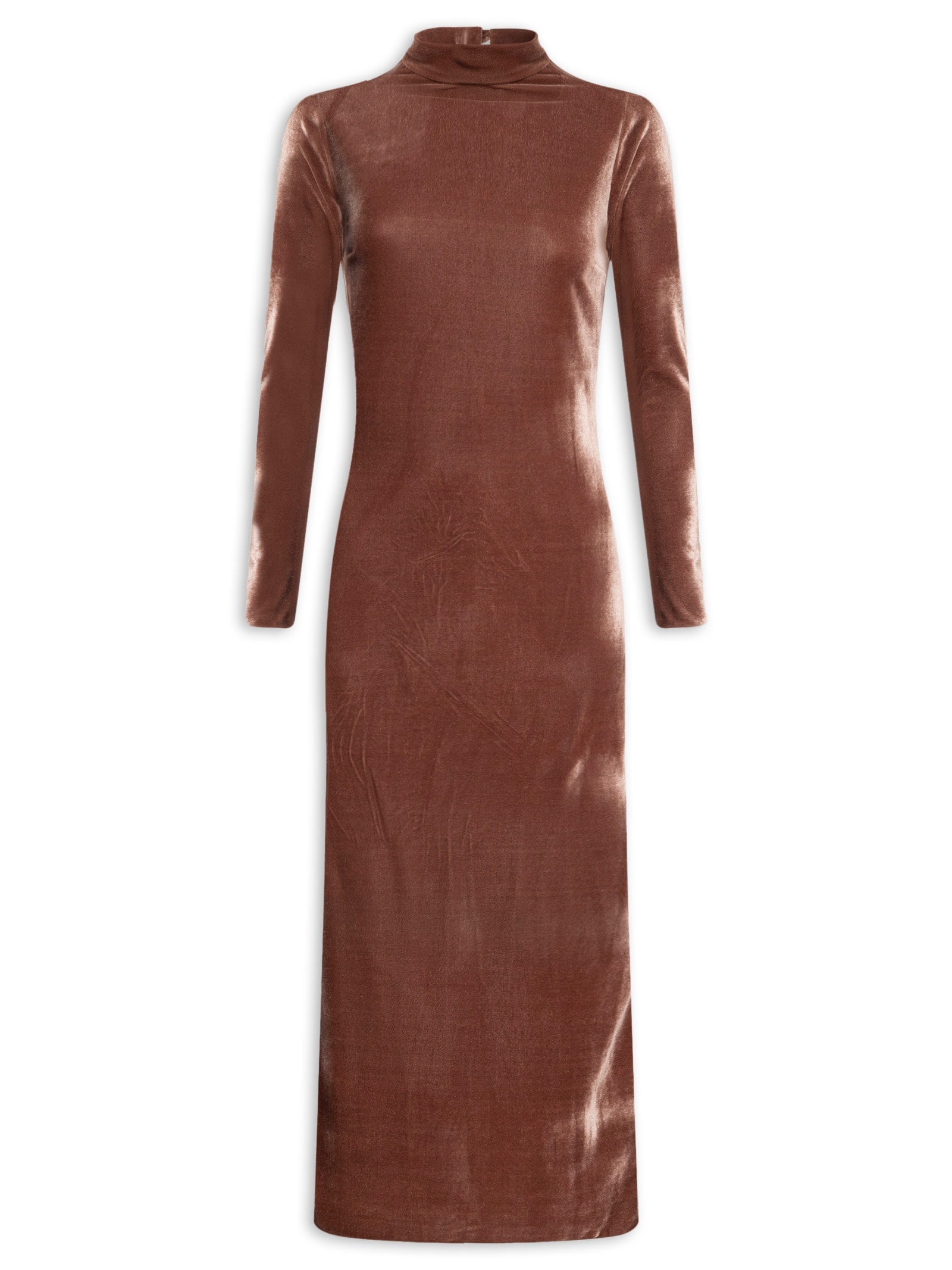 Vestido Midi Com Recorte Nas Costas Marrom '2Essential