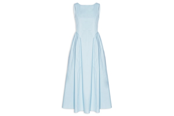 Vestido Midi Com Recortes - Azul