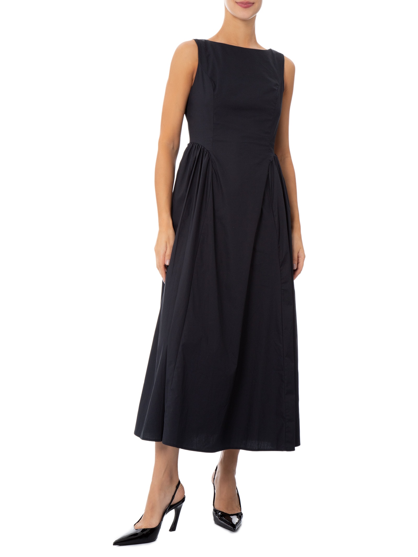 Vestido Midi Com Recortes Azul Marinho '2Essential