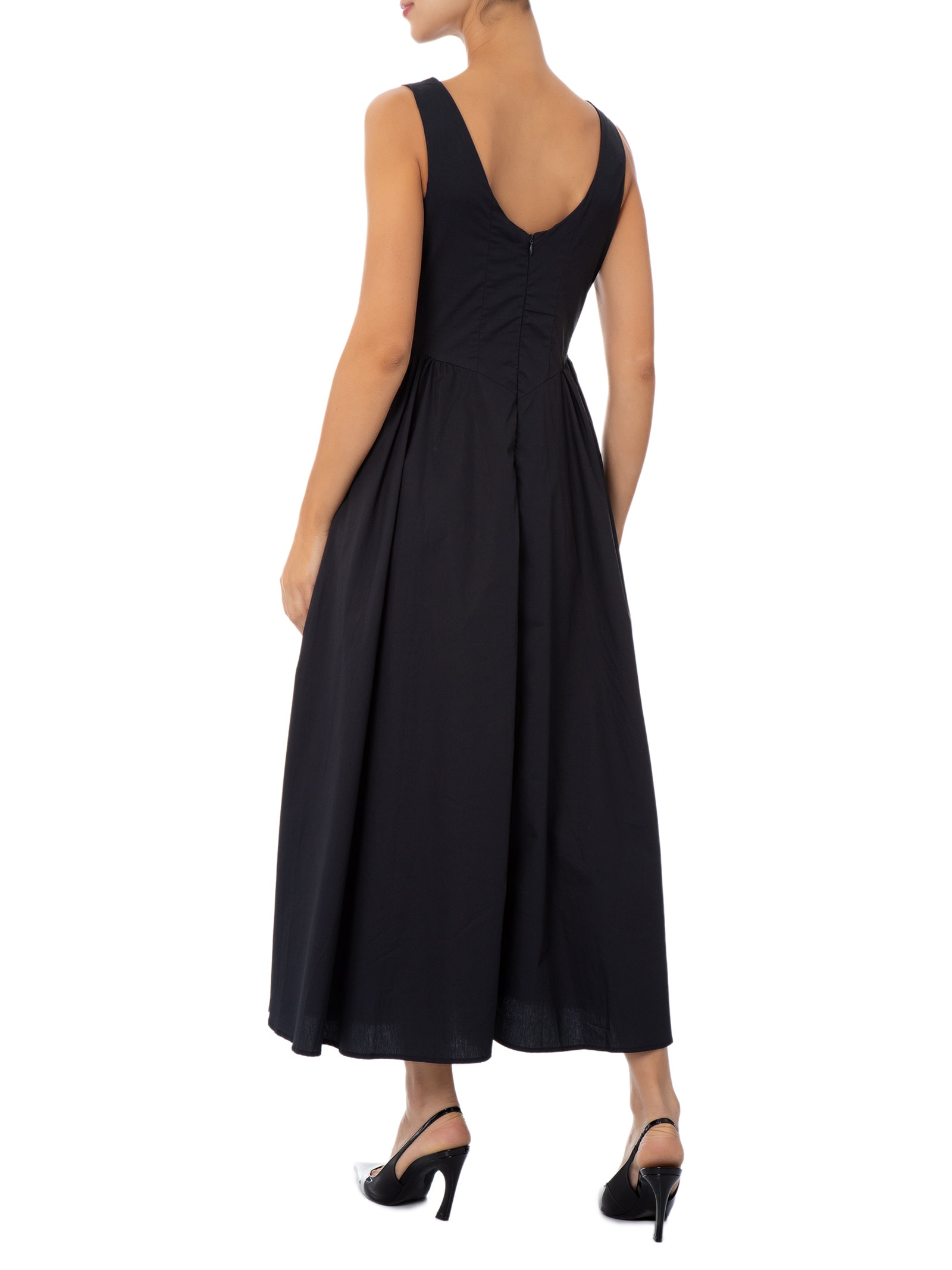 Vestido Midi Com Recortes Azul Marinho '2Essential