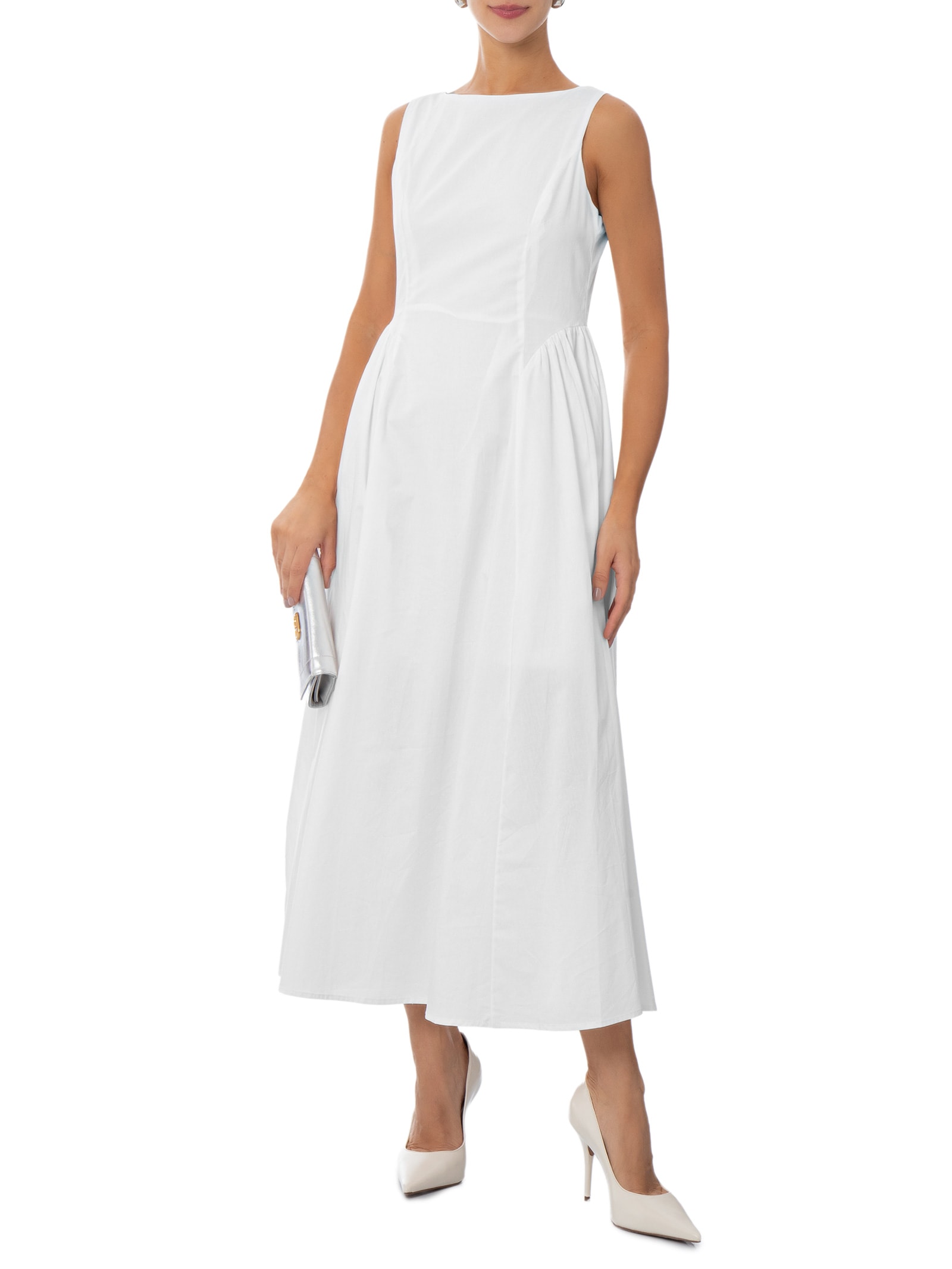 Vestido Midi Com Recortes Branco '2Essential