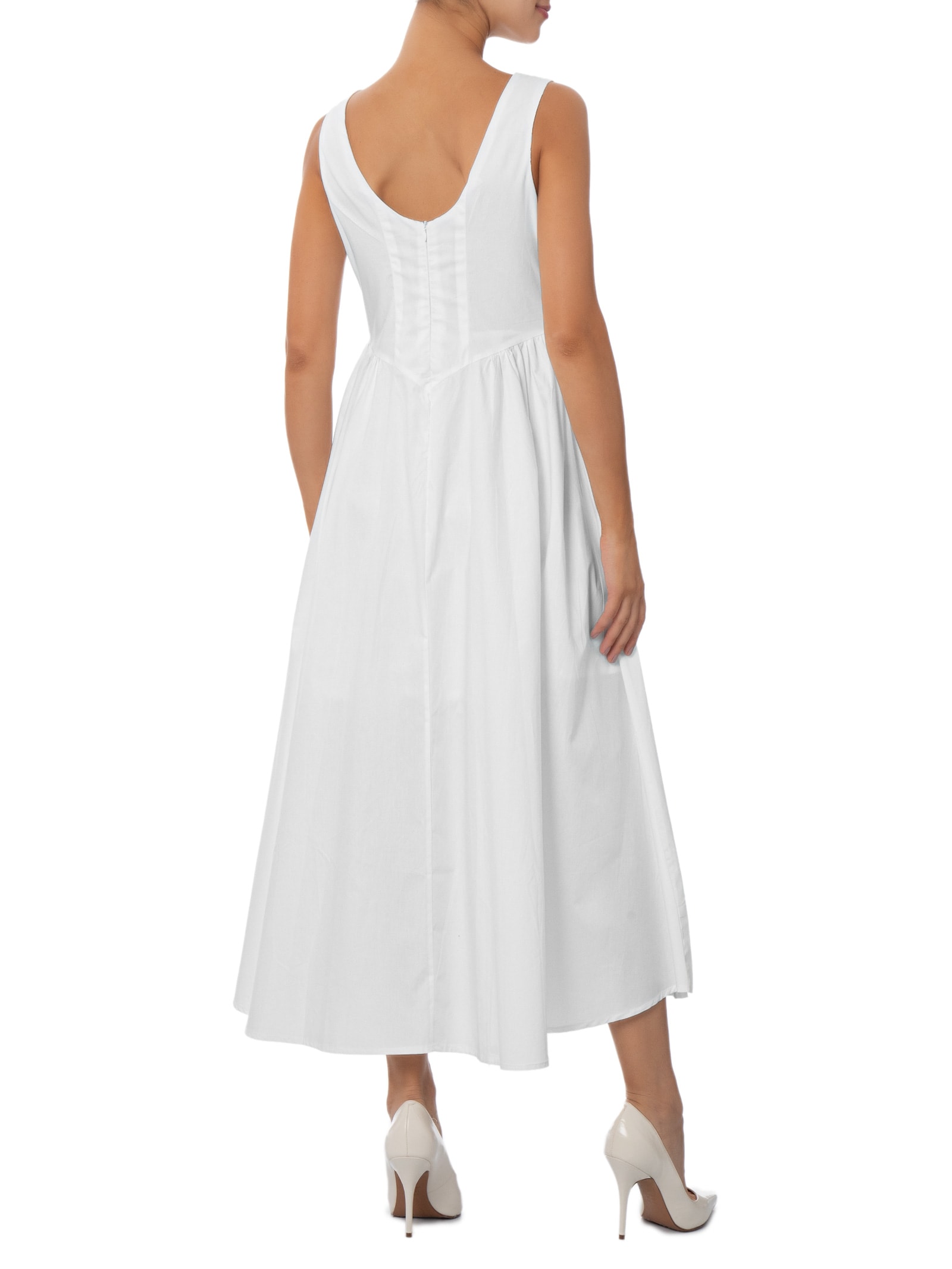 Vestido Midi Com Recortes Branco '2Essential