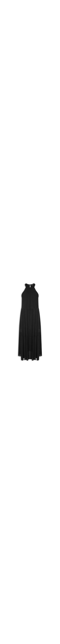 Vestido Midi Com Saia Rodada - Preto