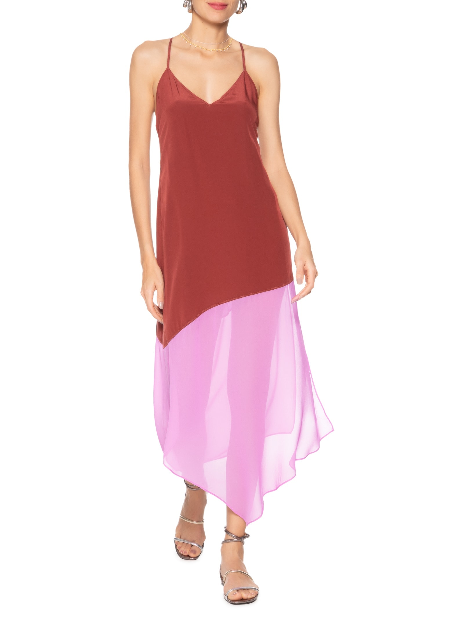 Vestido Midi Com Stopper Vinho Animale