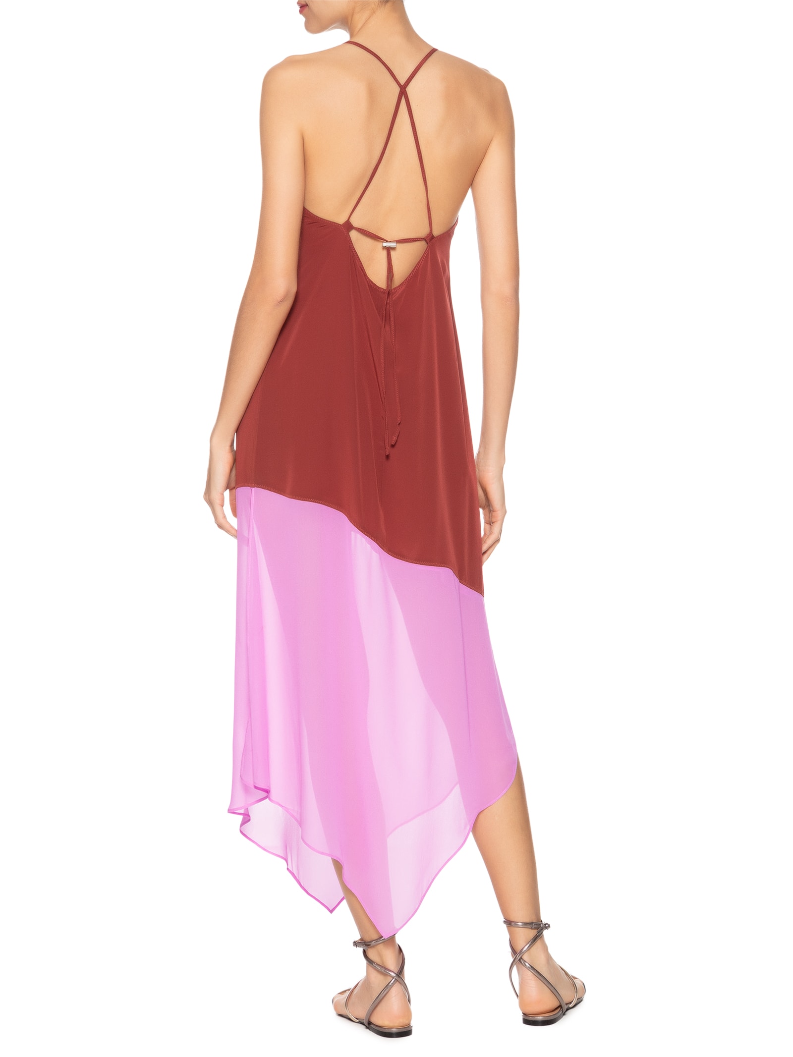 Vestido Midi Com Stopper Vinho Animale