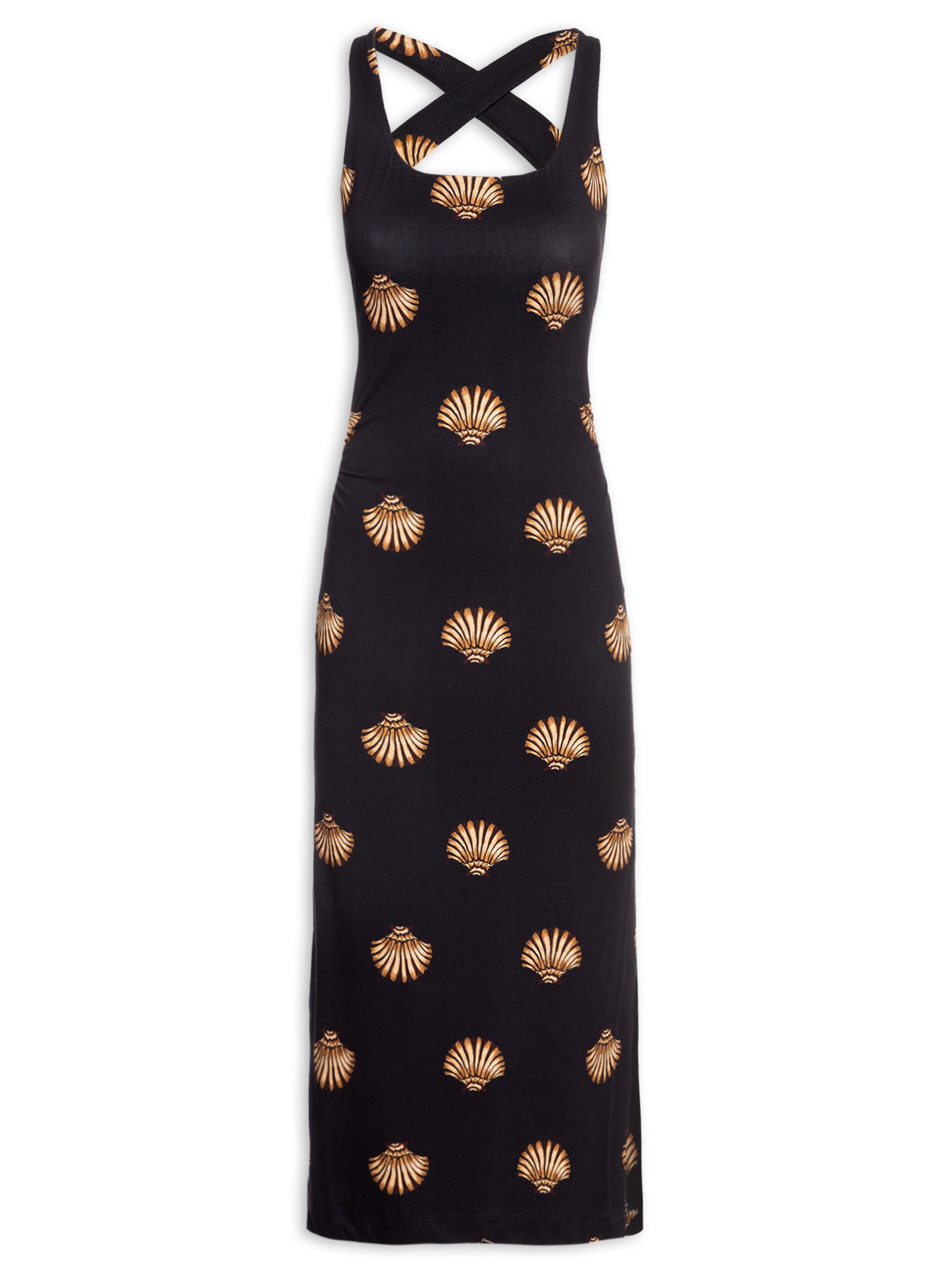 Vestido Midi Conchita Preto Farm