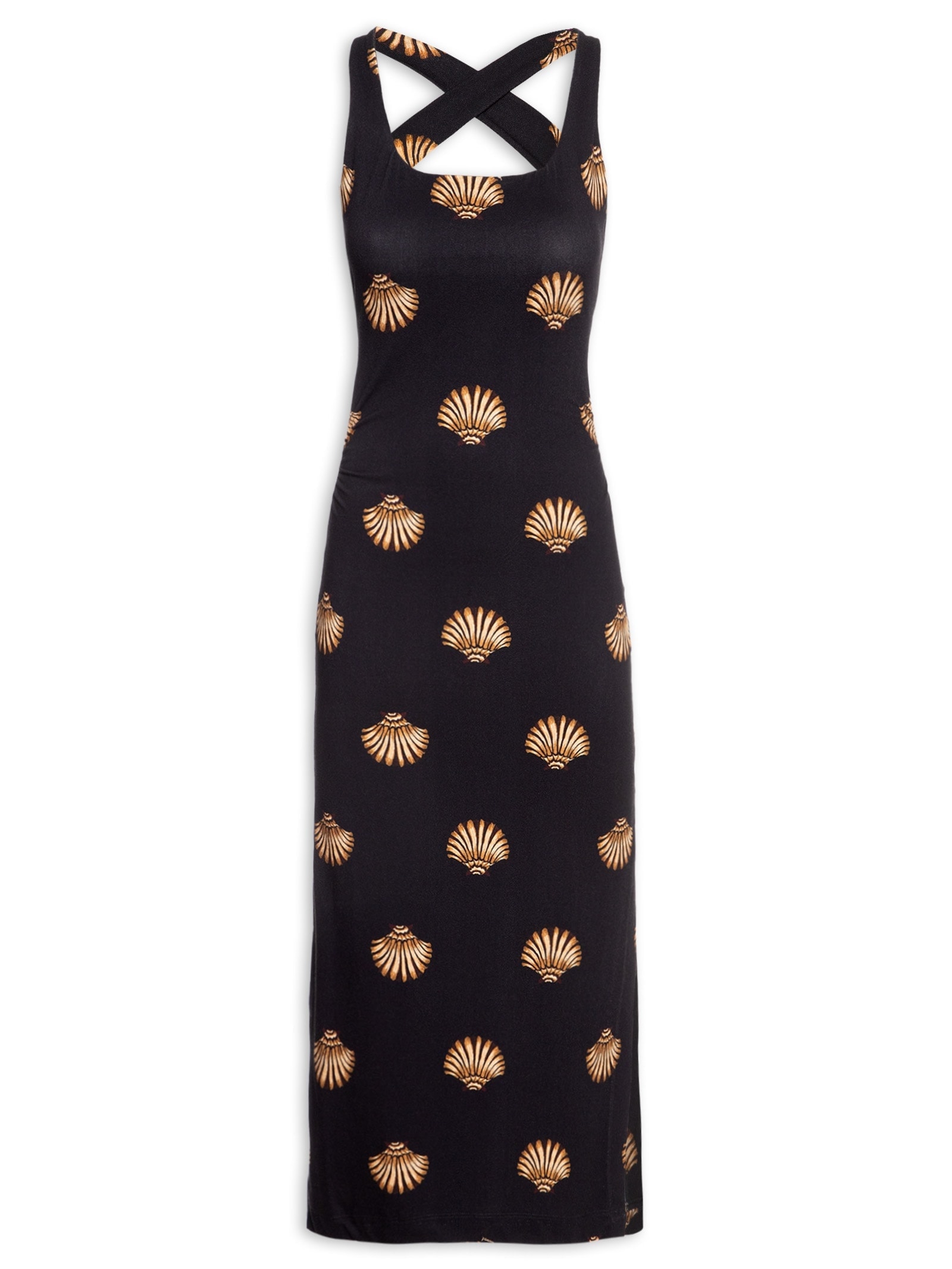 Vestido Midi Conchita Preto Farm