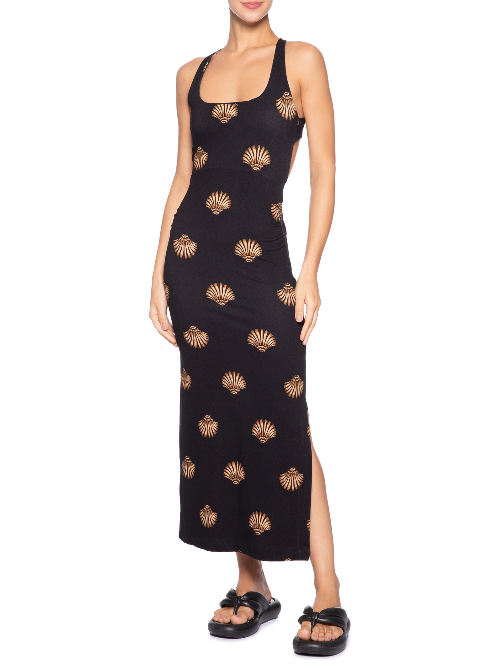 Vestido Midi Conchita Preto Farm