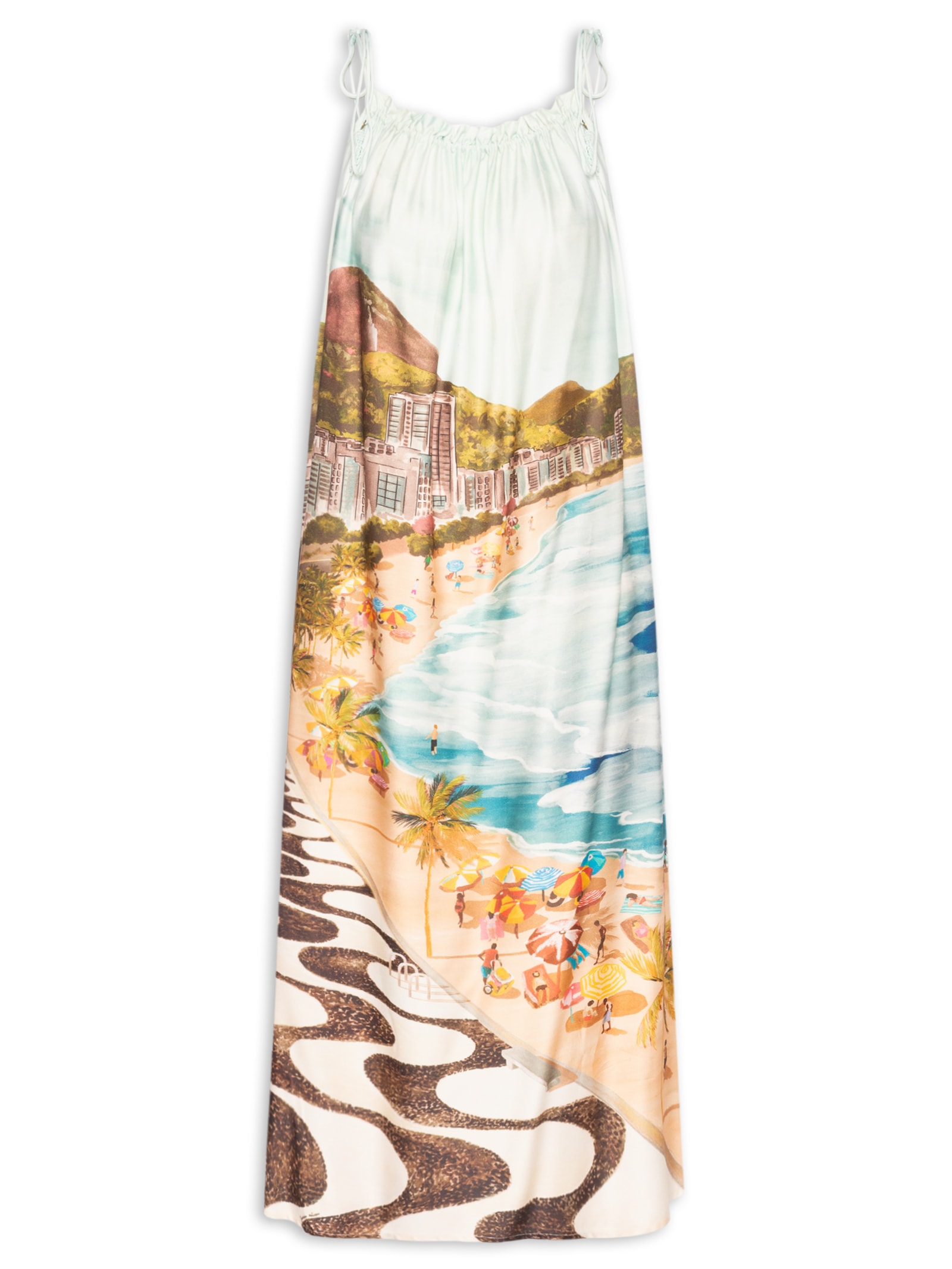 Vestido Midi Copacabana Azul Farm