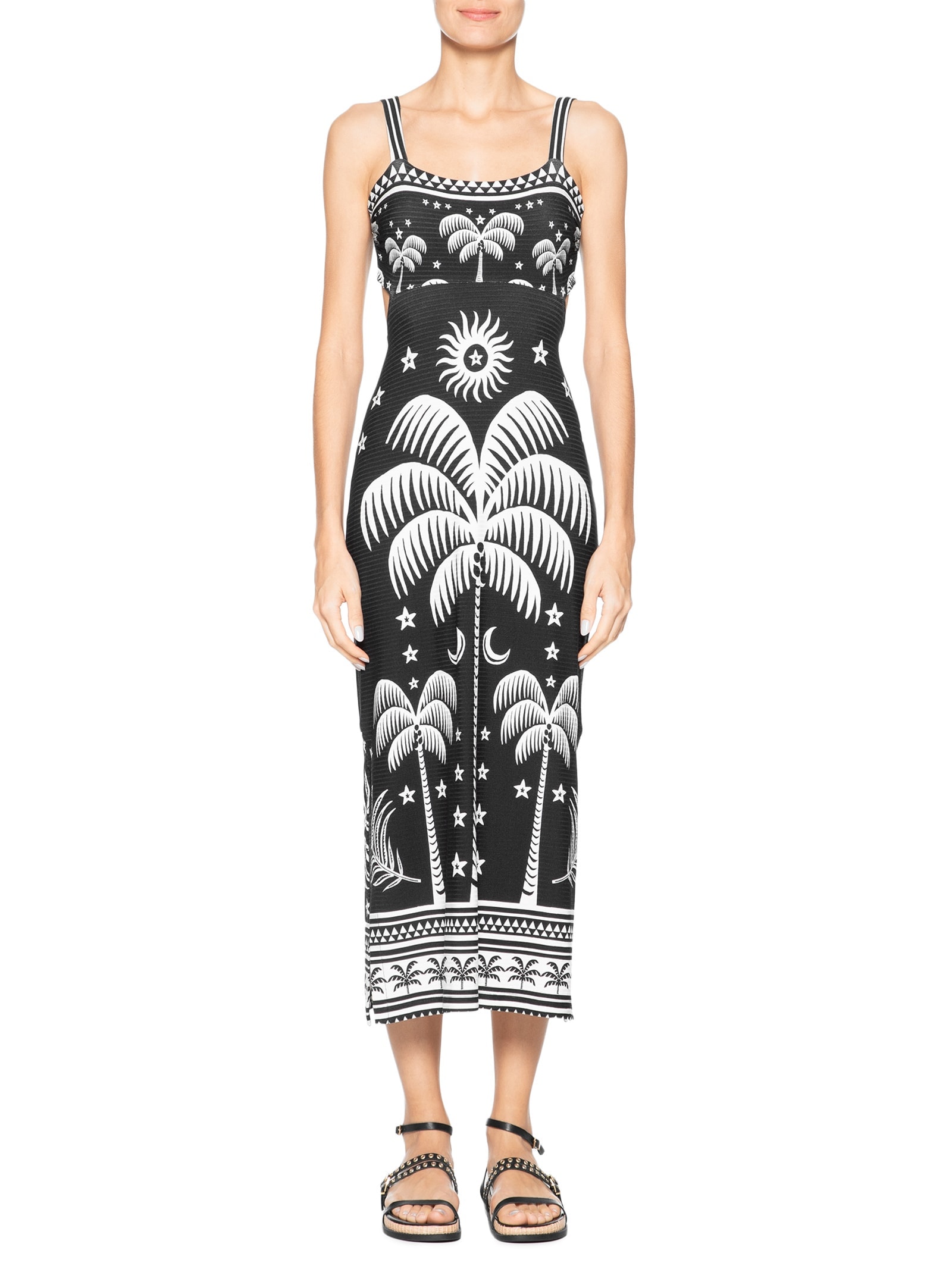 Vestido Midi Coqueiral Preto  Farm